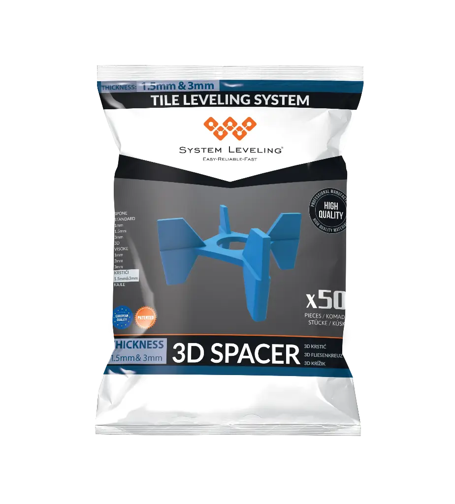 3D Tile Spacers – (1.5 mm & 3 mm) - BAG 50 qty