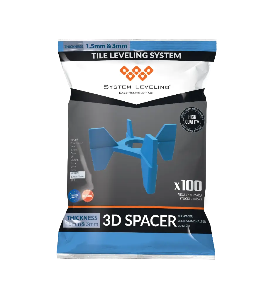 3D Tile Spacers – (1.5 mm & 3 mm) - BAG 100 qty